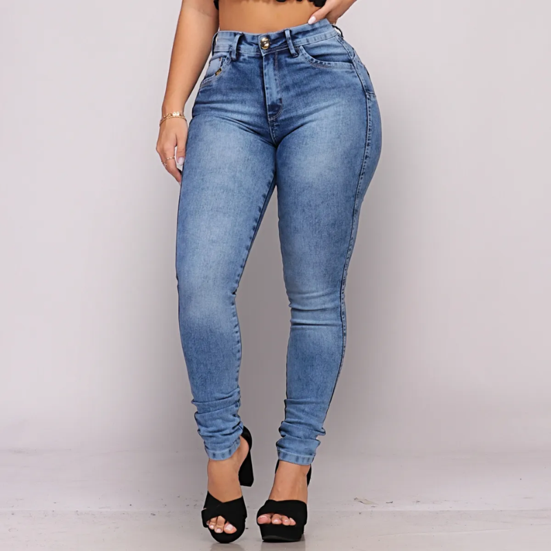 Calça Jeans Feminina Cós Alto